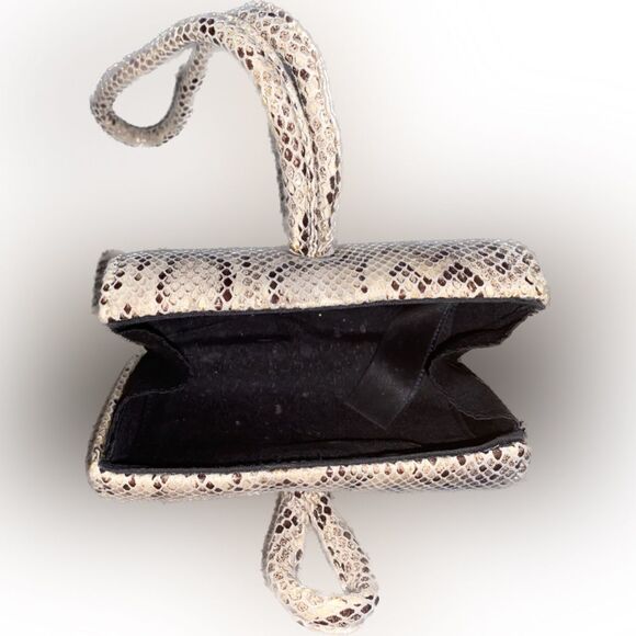 TOPSHOP Pink Brown Snake Print Clutch Wristlet Handbag - Picture 4 of 5